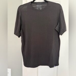 Men's Patagonia T-Shirt Black Solid Capilene M Breath Hike Crew Poly Gym Light